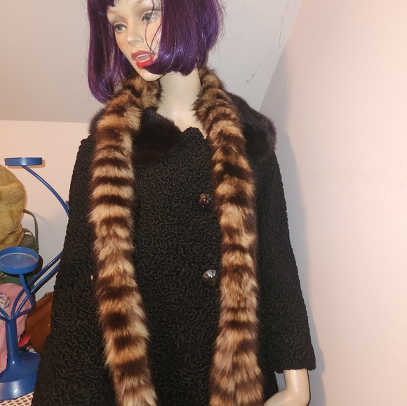 Vintage Raccoon Fur Ladies Wrap Boa Retro Fashion Accessory 62" - Picture 5 of 6